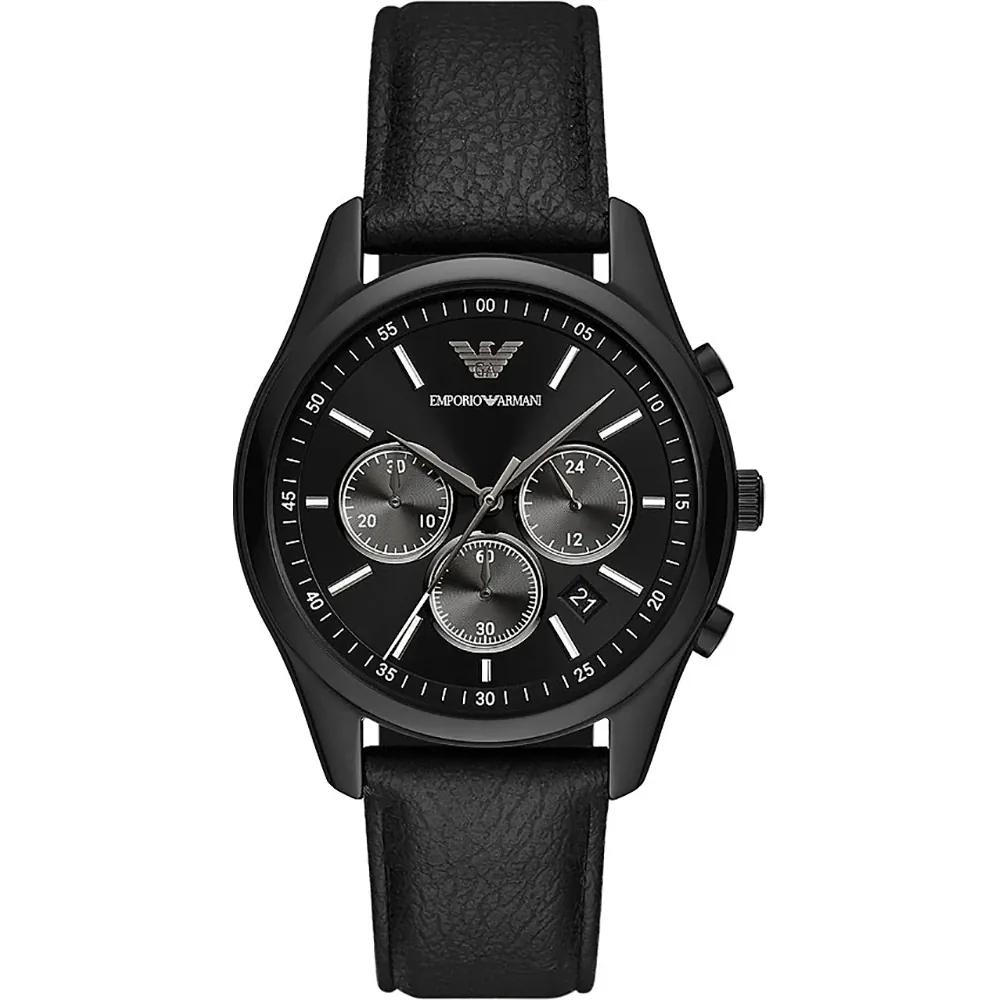 

Emporio Armani Antonio Black Leather Silver Men s Quartz Chronograph AR11583 чёрный