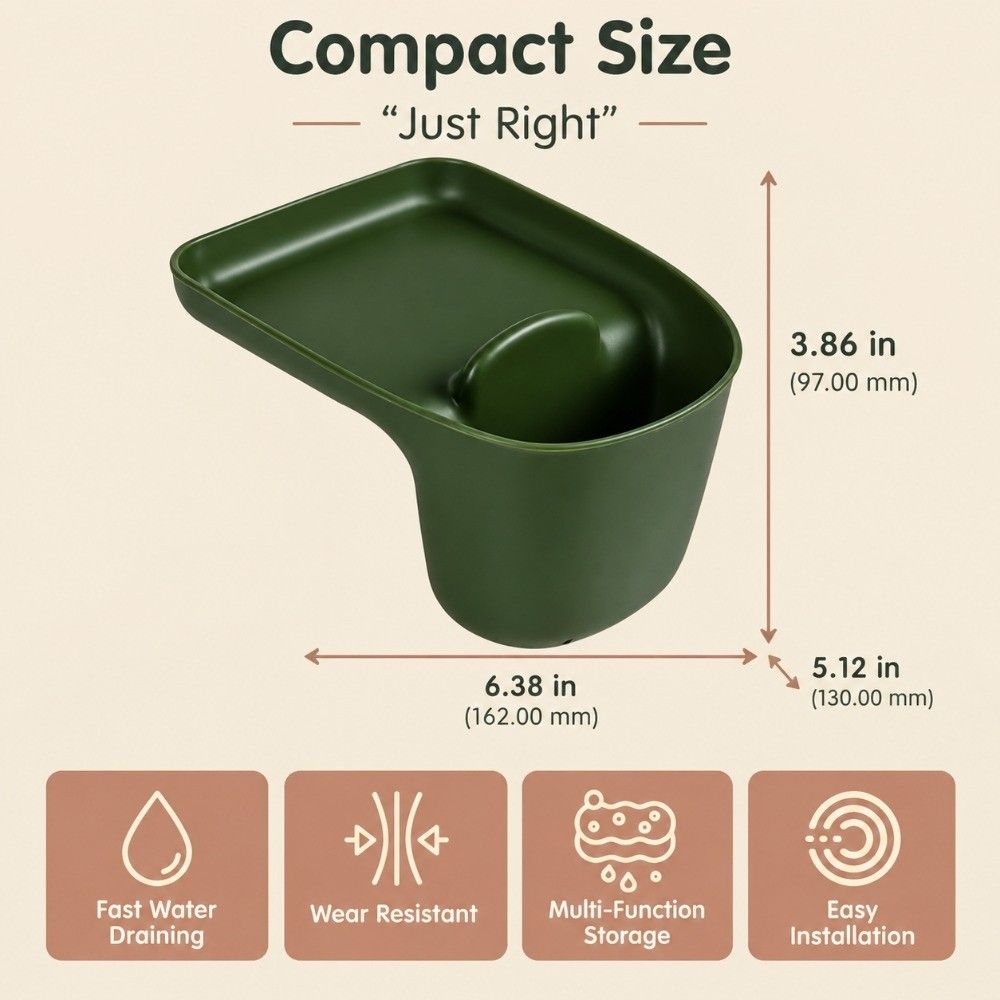 Easy Install Suction Cup Sink Shelf Lightweight Punch Free Drain Basket Multi-Purpose Hanging Soap Stand Sink
