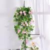 Artificial Morning Glory Wall Hanging Decoration - Green Plant Basket for Living Room