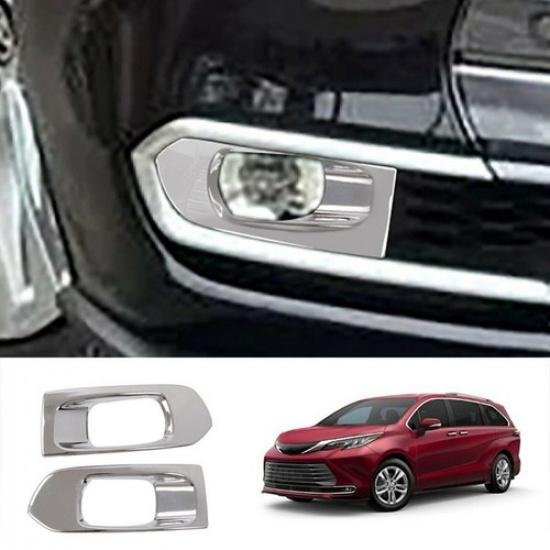 Chrome Front Bumper Fog Light Cover Trim Accessories Fits For Toyota Sienna
