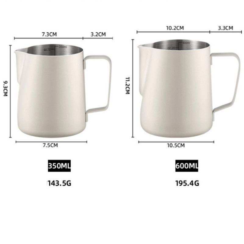 Stainless Steel Milk Frothing Pitcher Espresso Coffee Barista Craft Latte Cappuccino Frother Jug Pitcher Measurement Lines Cup