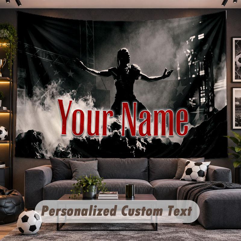 Wall Hanging Tapestry Custom NameTravis Scott Pattern Personalized Printed Fabric Wall Decor