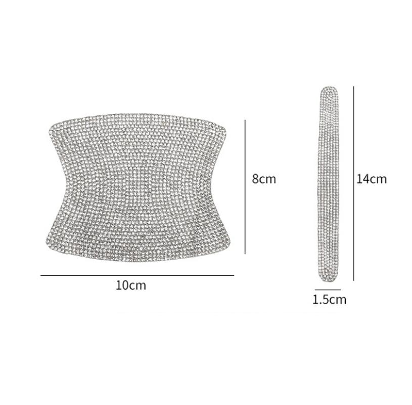 Car Door Handle Bowl Scratch Protective Bling Rhinestone Stickers Silicon Rearview Mirror Anti-collision Protection Strip