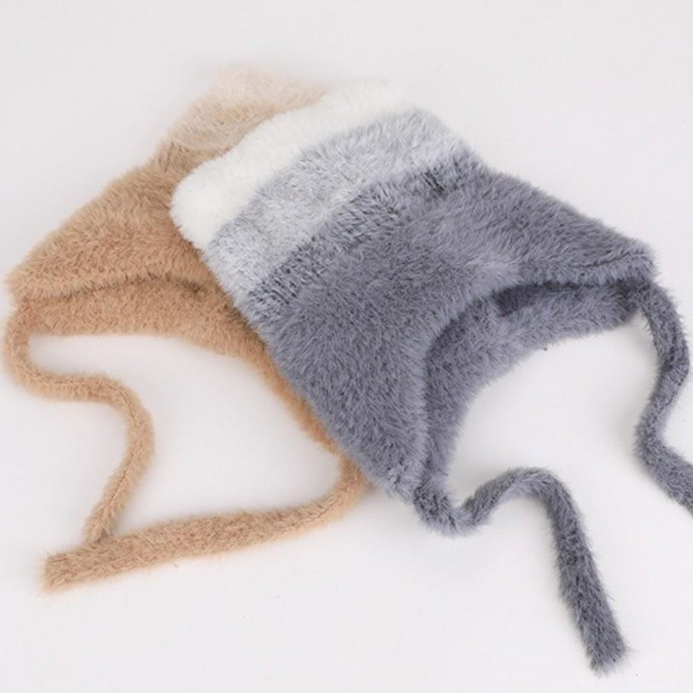 Keep Warm Children Knitted Hat Cute Cat Ear Beanie Hat Cute Plush Warm Hat  Boy Girl