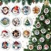 Christmas Wooden Ornaments Cute Snowman Santa Reindeer Penguin Christmas Tree Ornament for Xmas Home Holiday Party Supplies