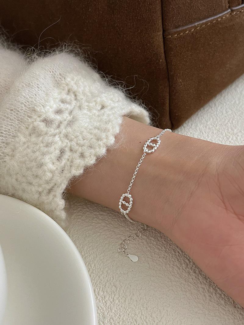 S925 Sterling Silver Pig Nose Bracelet - Women s Versatile High-End Cold Style Wristband 925 Silver серебряный