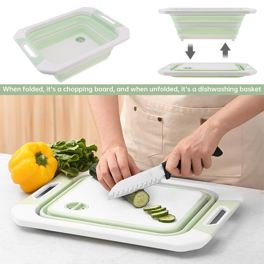 Collapsible Multifunctional Chopping Board Reusable Portable Vegetable Washbasin