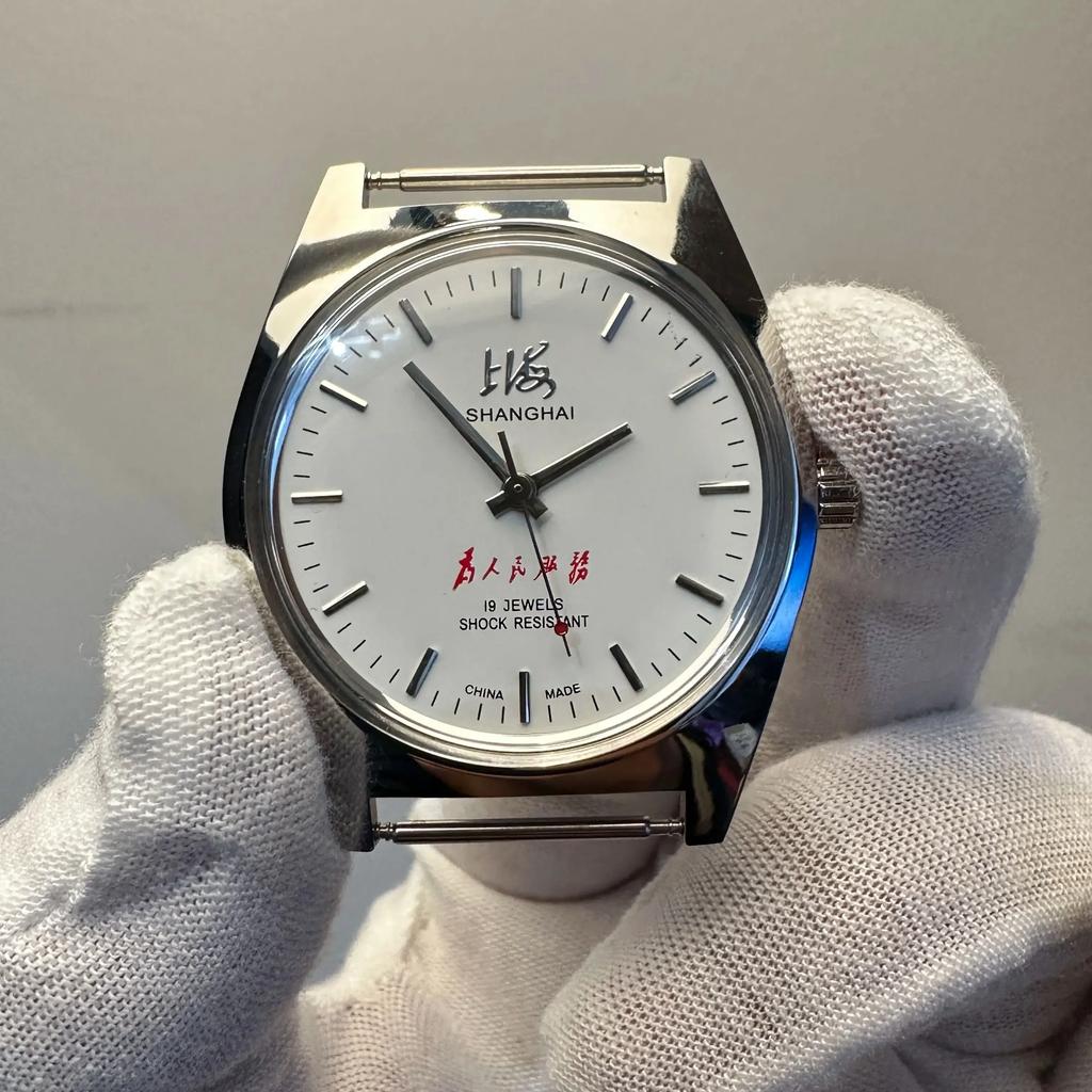 36mm Shanghai Men's Watch Retro 7120 Manual Mechanical Movement Minimalist Business Mechanical Wristwatches Drop Shipper