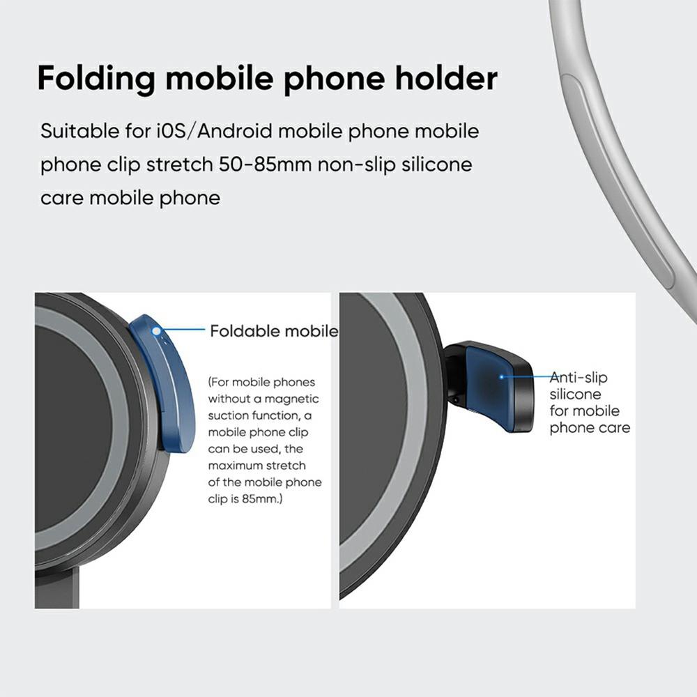 SCS-NH001 Magnetic Neck Holder with Phone Clip,1/4 Adapter for Action Camera,Phone,Hands Free Neck Mount