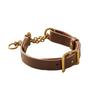 we original Leather Half Chain Collar Brown for Medium Dogs GOOD MANNERS DOG SERIES - (M) /