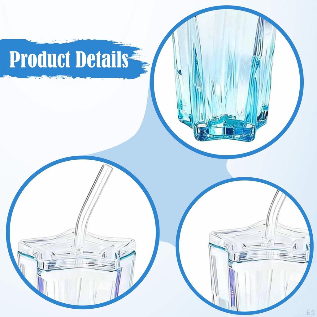 Convenient Glass Cup with Lid, Included, Versatile for Drinking, Easy To Clean, Stylish Design,