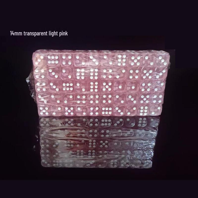 14MM Transparent Acrylic Colored Dice with Rounded Corners