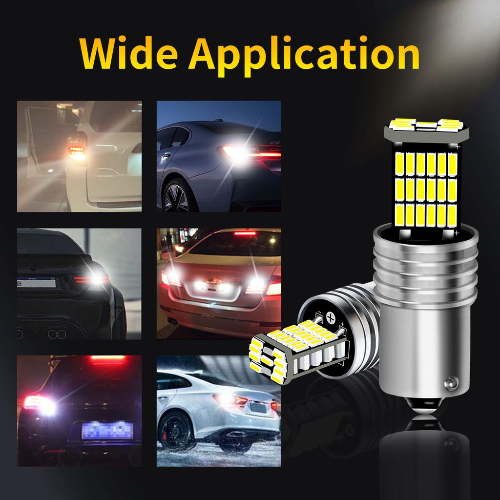 1156 BA15S 1157 BAY15D 4014 Chips 10 Pieces LED Reverse Stop Brake Rear Lights Bulbs 6000K White Canbus No Error for Car/Truck Bulbs 7