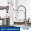 Grifo de Lavabo Giratorio Universal para Cocina, Grifo de Agua Extensible, Grifo de Bebida Directa RO, Grifo Purificador de Agua Tres en Uno