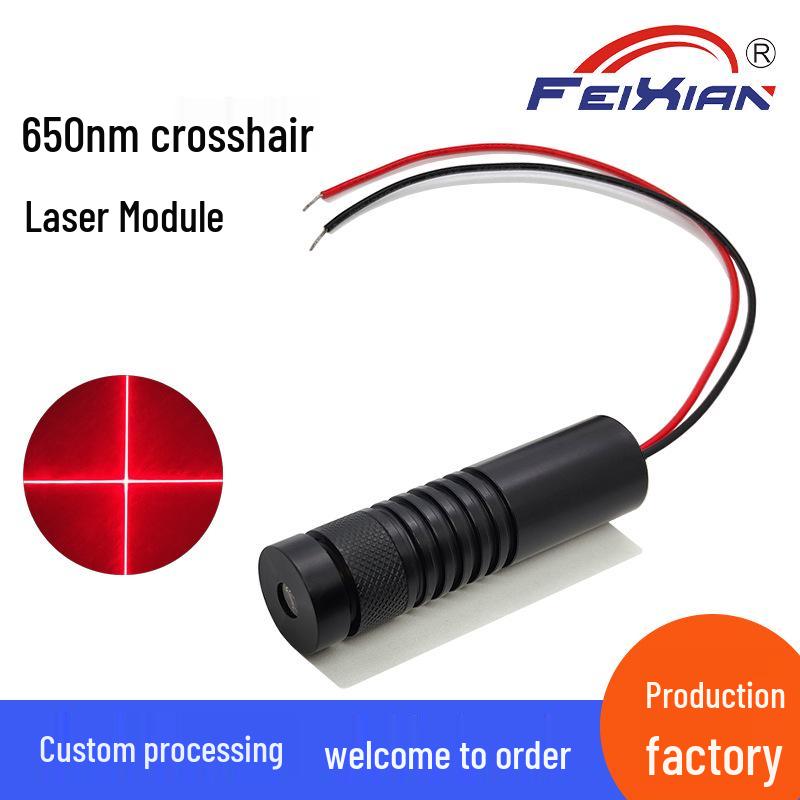 16X60mm 100mW Adjustable Focus 5V-24V Red 650nm Crosshair Laser Module for Cutting/Marking