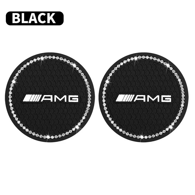RAT2 Car Non-slip Water Cup Pad Diamond Rhinestone Bling Decoration For Mercedes Benz AMG GLC GLE GLB W205 W203 W211 W212 W213
