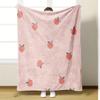 Bright Peach Fruit Design Blanket Comfortable Decorative Nap Blanket For Sofa Bed Chair Dormitory Blanket