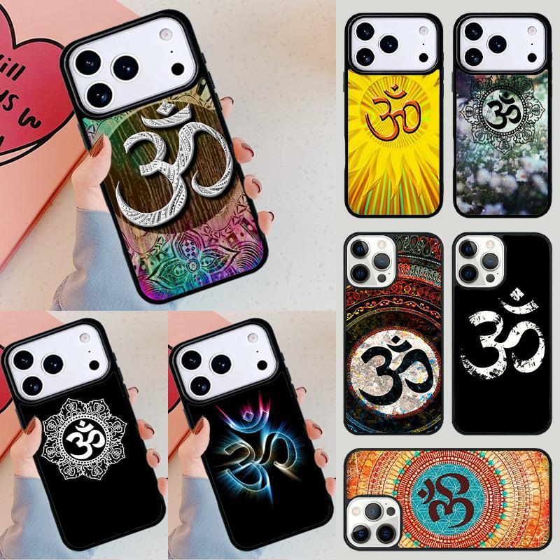 Aum Om Namaste Symbol Floral Zen Yoga Phone Case For iPhone 17 Air 14 15 13 12 Max Cover For Apple 16 16e 11 Pro Max Plus Coque