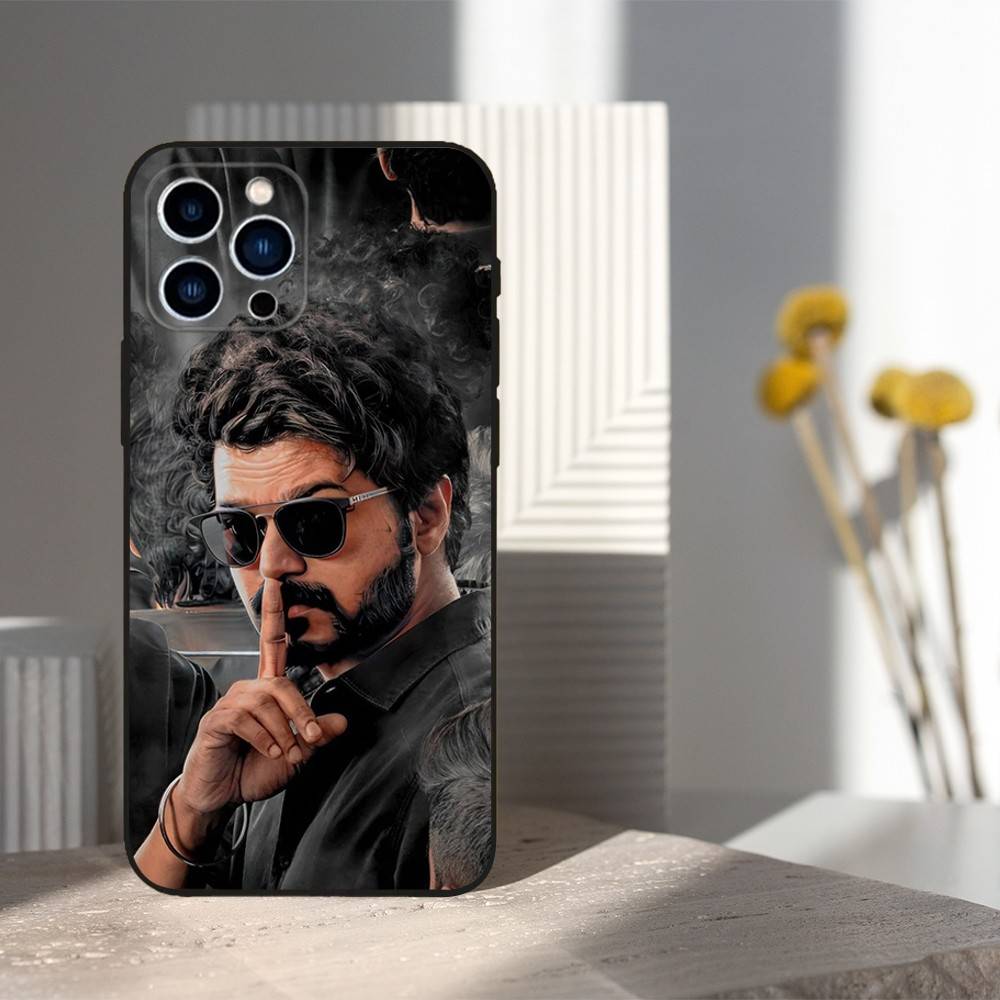 

Actor T-thalapathy V-vijay Phone Case For iPhone 16,15,14,17,13,12,11 Plus,Pro Max,XS,X,XR,SE,Mini,8,7,Soft Silicone Black Cover iPhone14PRO