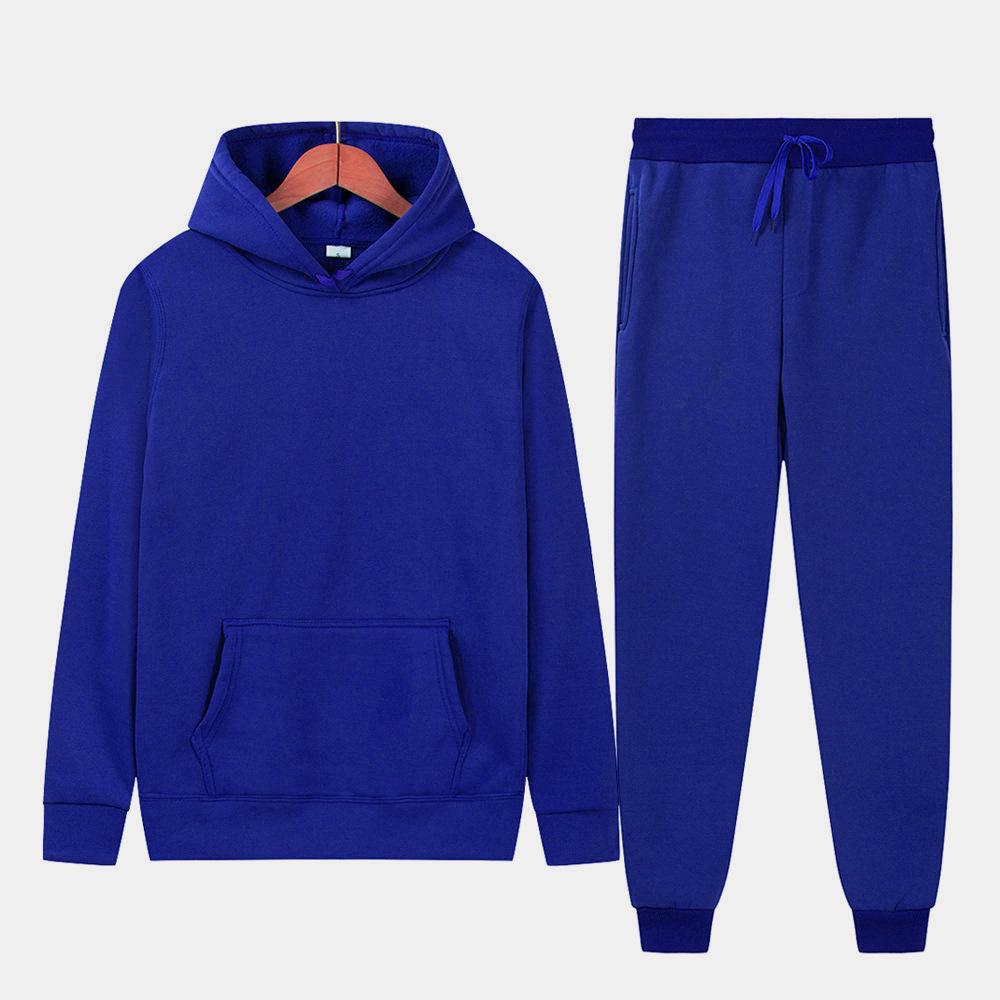 Unisex Thick Winter-Autumn Sportswear: Hooded Sweatshirt + Sweatpants Set