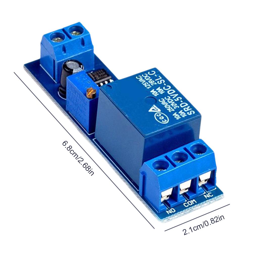 Módulo ajustável de interruptor de temporizador NE555 com atraso de 0 a 10 segundos, módulo de relé de desconexão e atraso elétrico automotivo