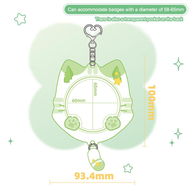 

Набор холдеров для аниме-значков - Прозрачный дисплей для ита-бэга с брелоками в виде кошачьих ушек и хвостика, защитные рукава для значков, кавайный DIY-аксессуар