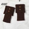 Buttoned Leg Cuffs Women Warmers Knitted Gaiters with Buttons Warm Boot Cuff Sock Jacquard Girl Short for Autumn Winter Daily Outings Street