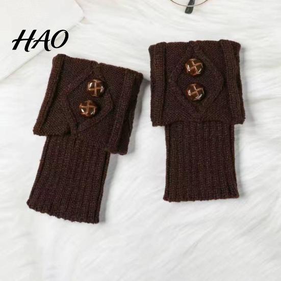 Buttoned Leg Cuffs Women Warmers Knitted Gaiters with Buttons Warm Boot Cuff Sock Jacquard Girl Short for Autumn Winter Daily Outings Street