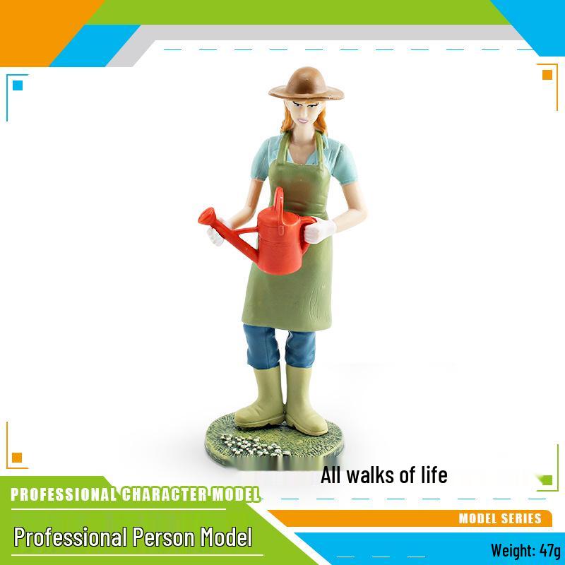Professional Role Model Figurines Set: Teacher, Doctor, Nurse, Construction Worker, Chef, Police Officer