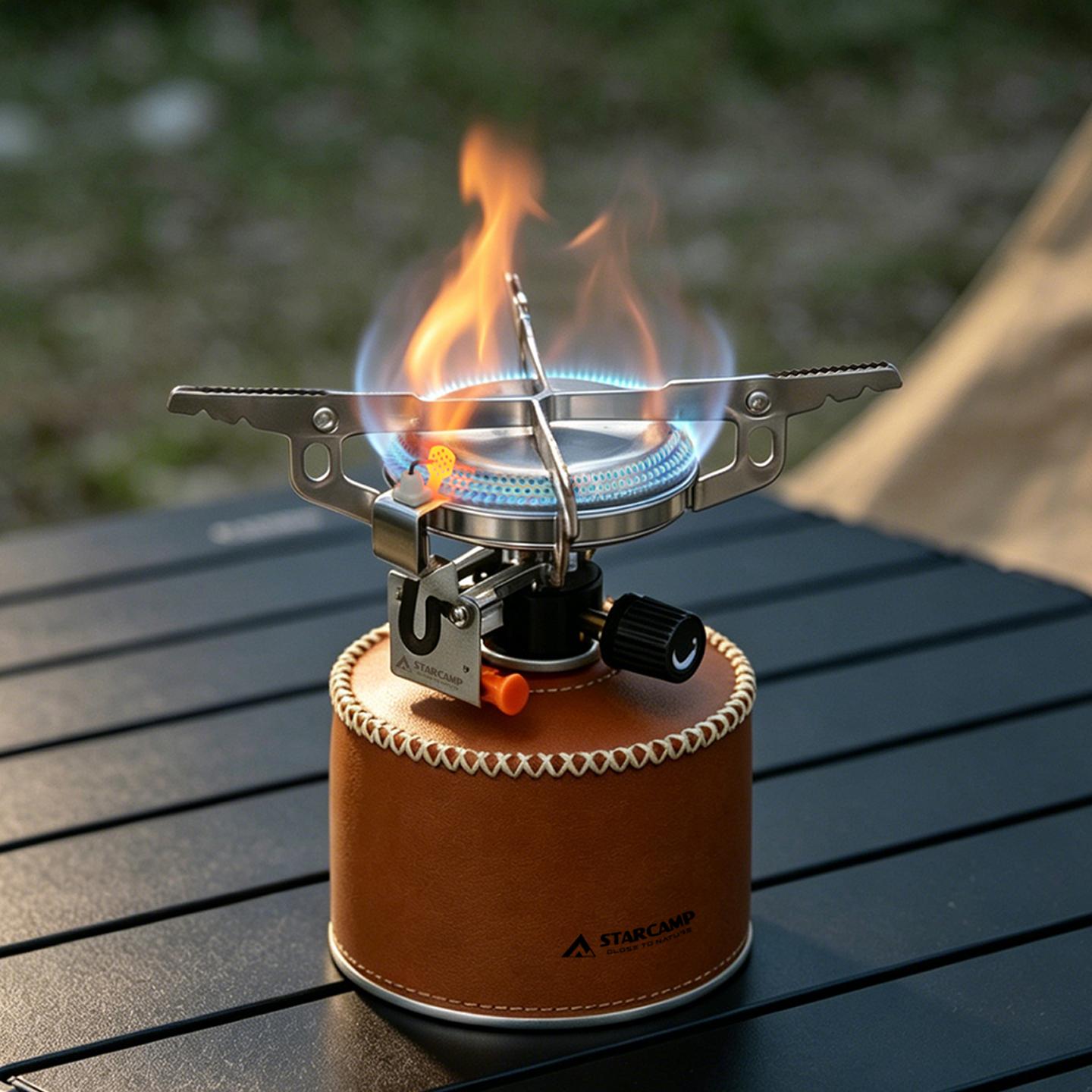 STARCAMP 3500W Outdoor Solo Backpack Hiking Fold Portable Camping Propane Gas Stove Steel Manual Simple Windproof Butane Fuel