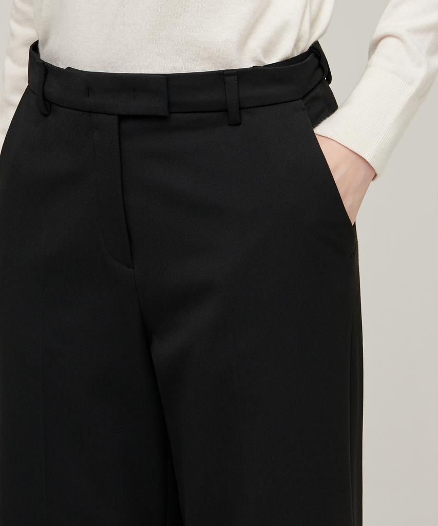MUSINSA STANDARD WOMAN Women'S Heavyweight Fleece-Lined Wide Hidden Elastic Waist Slacks [Black]
