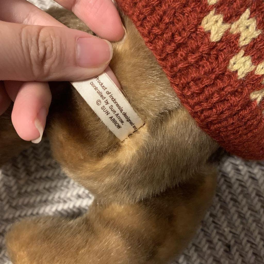 [USED] Sun Arrow Plush Toy Teddy Bear Sweater Ted Club Retro