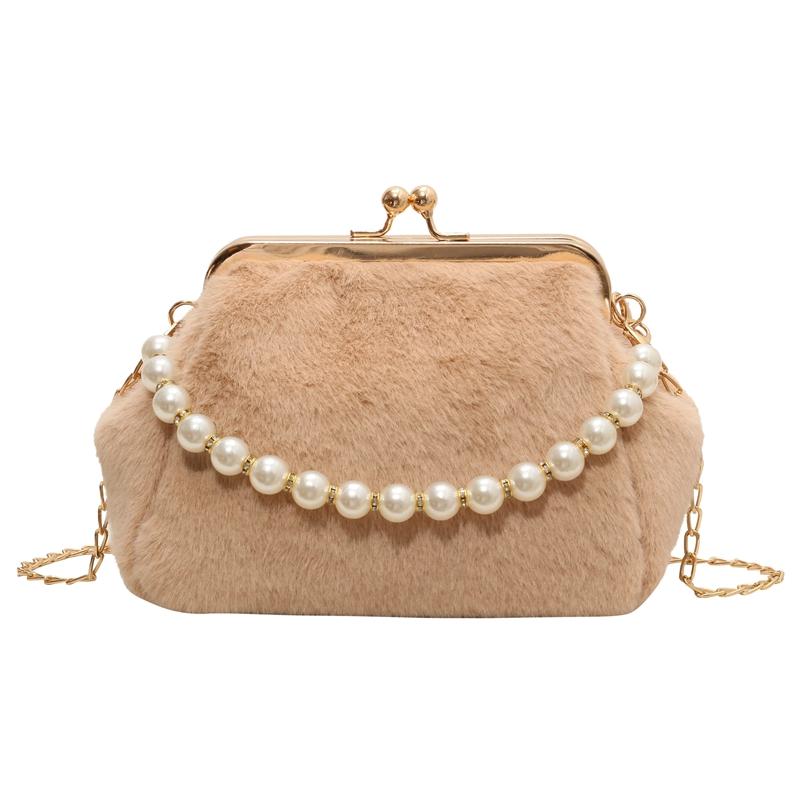 Trendige Perlen-Samt-Umhängetaschen Leopardenmuster neue Mode schlichte weiche lässige vielseitige Schultertaschen