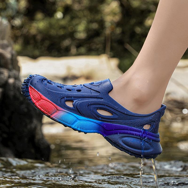 Summer Men Sandals Beach Slippers Fashion Outdoor Slippers Casual Beach Water Sports Shoes Breathable Hollow Flip Flops Cheap Male Aqua Sneaker