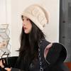 Three-dimensional Letter Autumn and Winter Warm and Versatile Pile Hat for Women Korean Style Personalized Cold Hat Trendy Fashion Wool Knitted Hat
