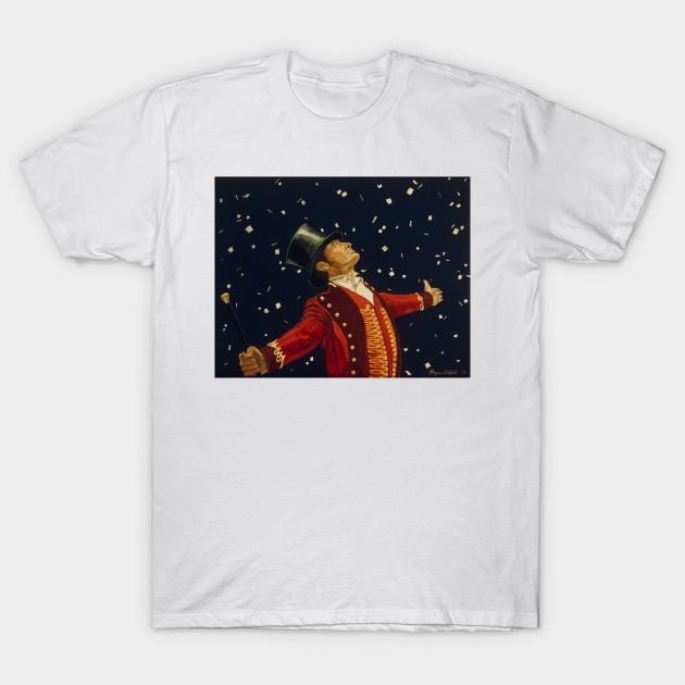 

Men Black Print T-shirt Greatest Showman No-Cut Transfer Paper Print Cotton Tshirt S білий
