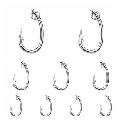 5 Pezzi Amo Barbed per Tonno Taglia Grande Amo da Jigging Amo Circolare Acciaio Inossidabile Robusto Amo per Pesca d' altura Amo da Barca Pesca in Mare