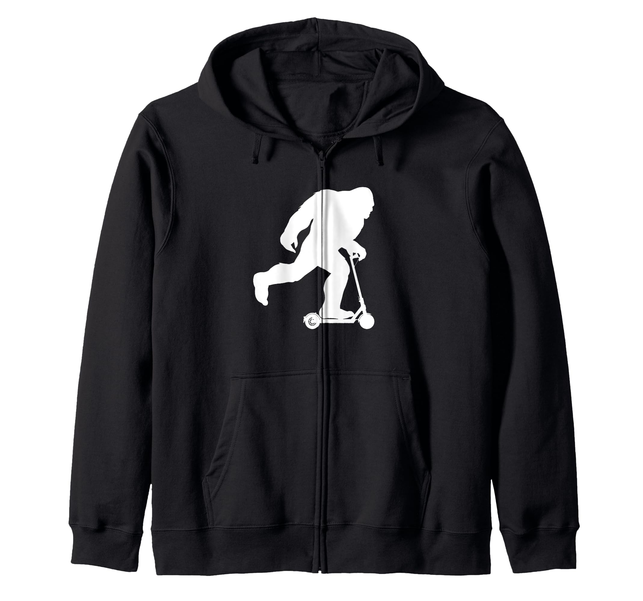 

Bigfoot rides a Scooter funny Scooter Bigfoot zip hoodie