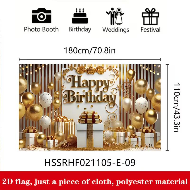 2D Birthday Party Photo Booth Background Polyester