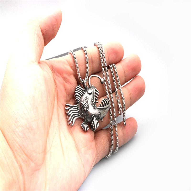 

Личность Мода Фонарь Животное Рыба Кулон Цепь Ожерелье Панк для Мужчин Женщин Вечеринка Шарм Аксессуары Украшения Оптовая серебряный