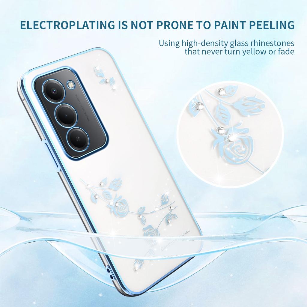 Pentru Xiaomi Redmi 15 5G (Global) (169 mm) Husă Telefon TPU cu Decor de Strasuri Florale