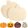 10pcs Decorative Wood Pumpkin Blanks Paintable Plaque for Creative Halloween and Thanksgiving Projects Party Supplies