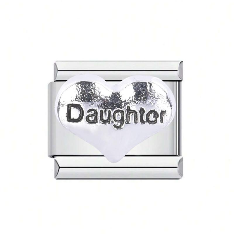 Stylish Heart Letter Bracelet Modular Elements In Stainless Steel Designed For Fashion Enthusiasts And DIY Lovers