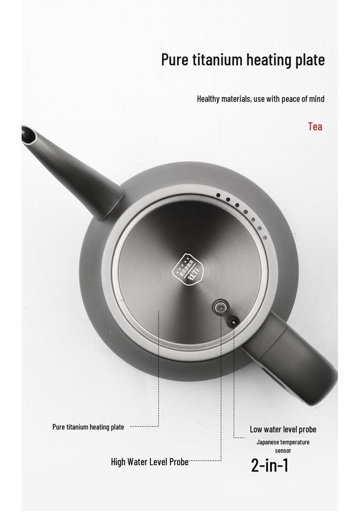Pure Titanium Auto-Fill Electric Kettle with Tea Brewer and Anti-Overflow Feature