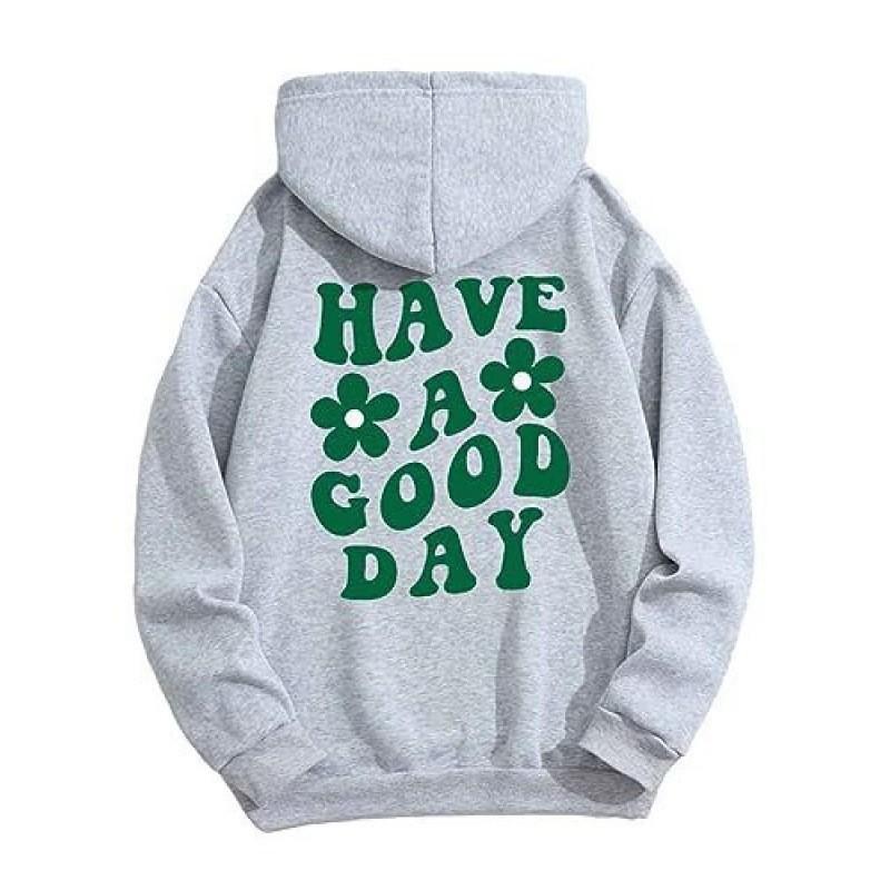 Casual Loose Hooded Sweater Fashion Print