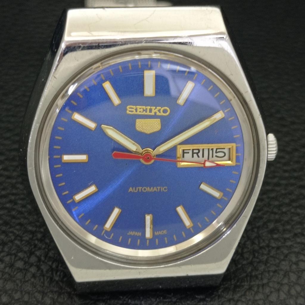AUTOMATIC VINTAGE SEIKO 5 JAPAN 6309A MENS BLUE COLOR DIAL WATCH a702622-1 R209-a702622