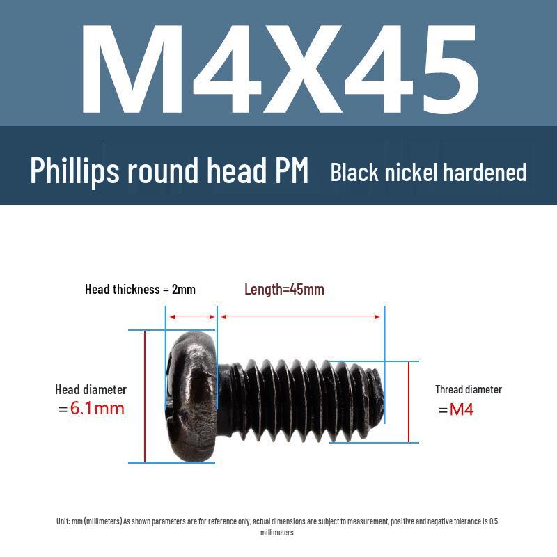 Yigu Schwarznickel Kohlenstoffstahl PM Phillips Rundkopfschrauben m2-m4 Senkkopfmaschinenschrauben für Elektronik