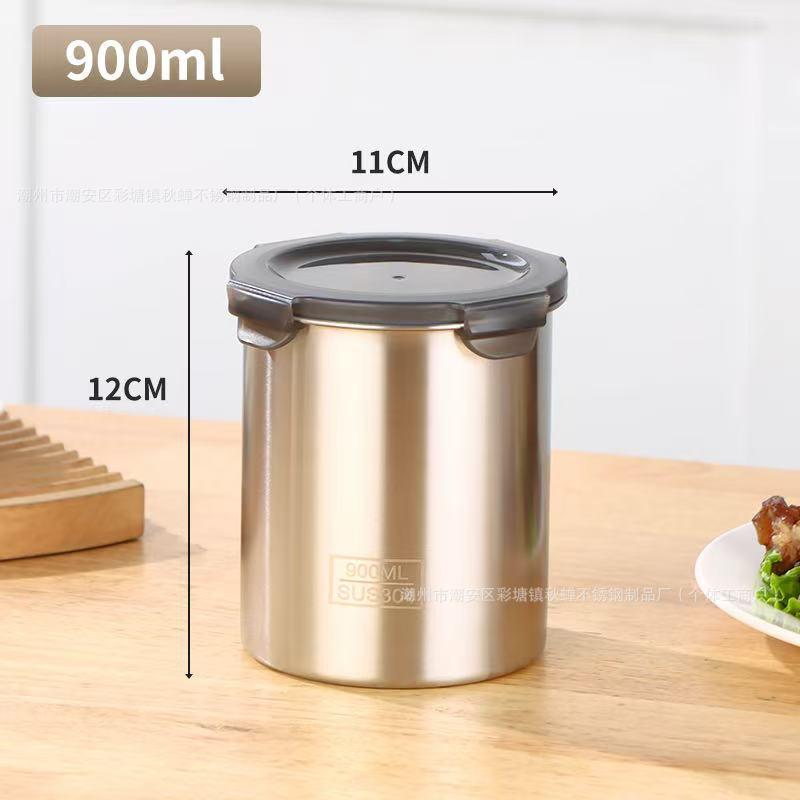 304 Stainless Steel Tea, Cereal, Spice, Nut, Coffee Storage Can with Lid