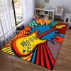 "Colorful Pop Art Style Electric Guitar Pattern Carpet for Home Decor" Suitable for Use As an Anti-slip for Living Room Bedroom Sofas