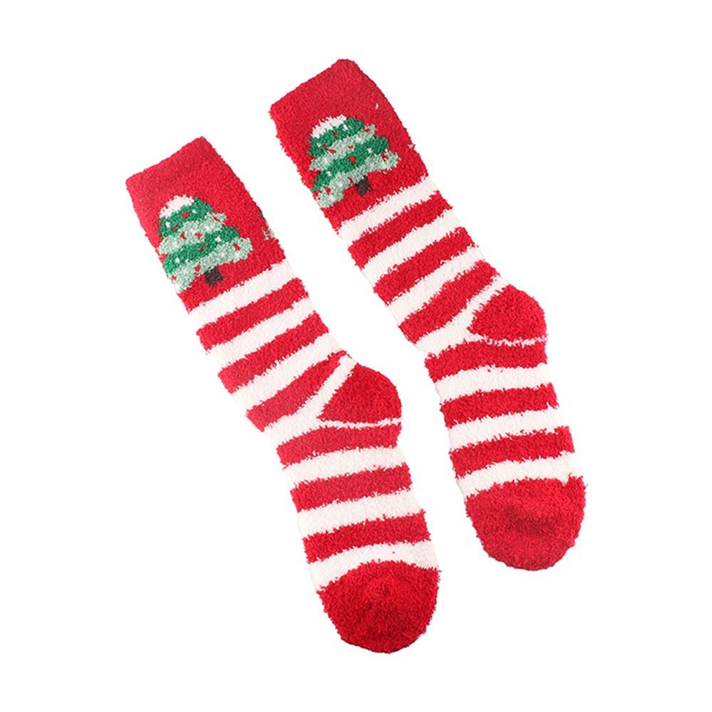 

Coral Fleece Long Tube Fashion Design Home Sleep Socks Christmas Stocking Women Hosiery Calf Socks D
